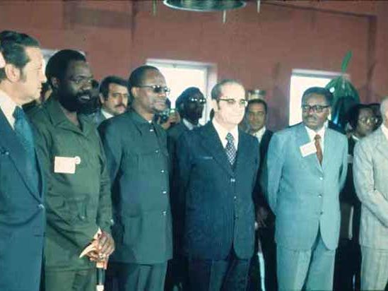 Jonas Savimbi, Holden Roberto et Agostinho Neto à Alvor, le 15 janvier 1975 |Photo d'archives